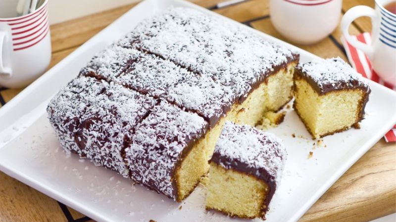 Vẻ ngoài ngon mắt của bánh xốp Lamington