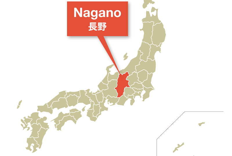 Vị trí tỉnh Nagano trên bản đồ Nhật Bản