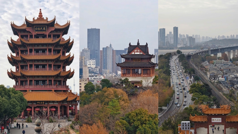 Hoàng Hạc Lâu cổ kính và tầm view toàn cảnh thành phố Vũ Hán