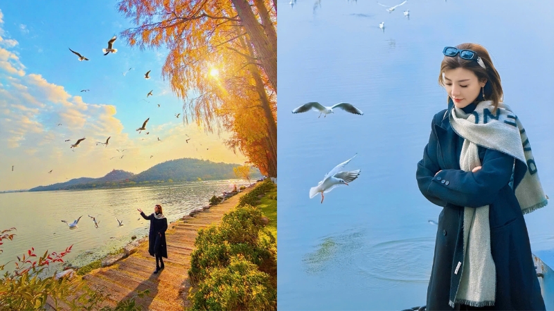 Khung cảnh yên bình của Vũ Hán trong mùa đông (Ảnh: XHS@摄影师 阿星)