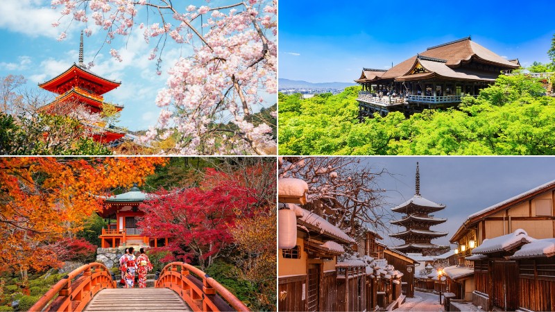 Thời tiết Kyoto ph&acirc;n h&oacute;a th&agrave;nh 4 m&ugrave;a với cảnh quan kh&aacute;c biệt