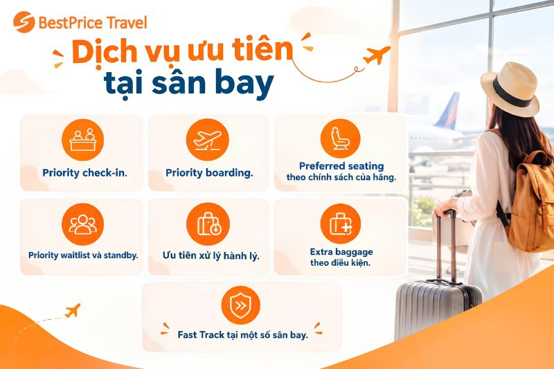 Dịch vụ ưu tiên tại sân bay khi bay với các hãng thuộc Oneworld