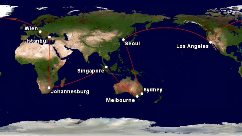 Tham khảo lộ trình bay của Star Alliance Round the World