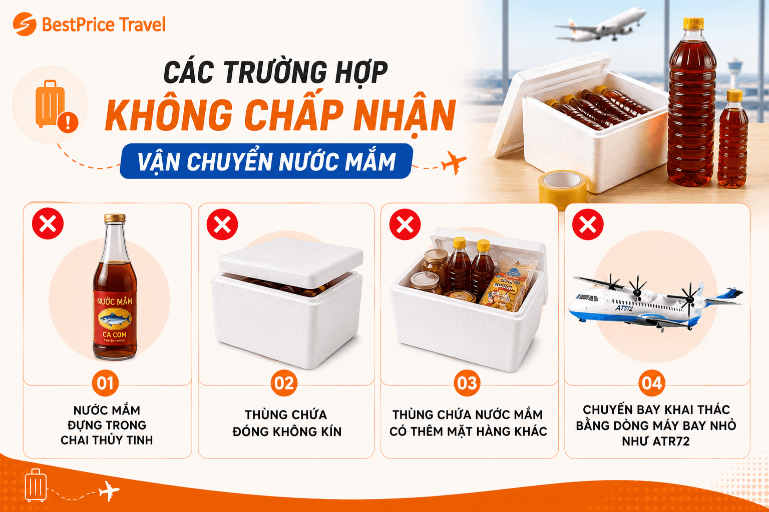 Các trường hợp không chấp nhận vận chuyển nước mắm đi máy bay
