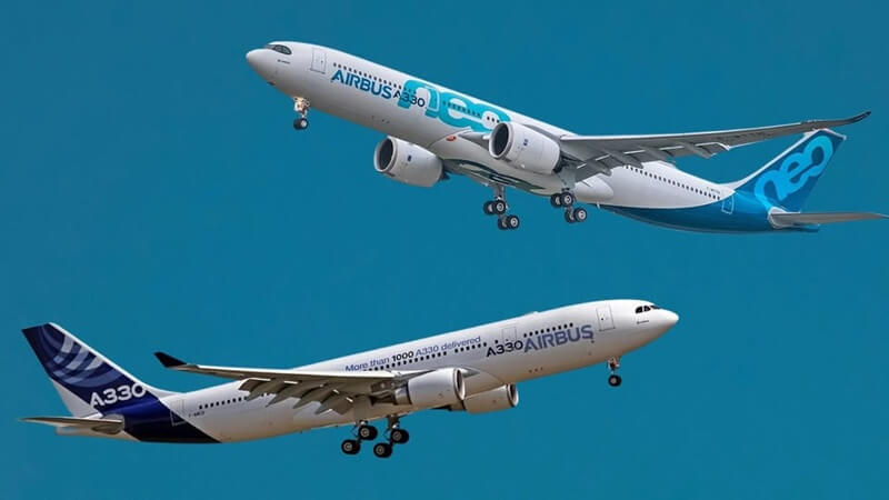 Airbus A330neo là phiên bản nâng cấp, cải tiến so với Airbus A330ceo