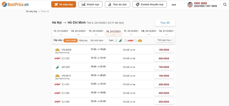 Check giá vé máy bay nhanh nhất tại BestPrice.vn