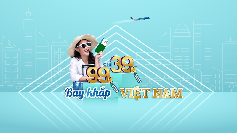 Ưu đãi giá vé hạng Phổ thông Vietnam Airlines chỉ từ 39.000đ 