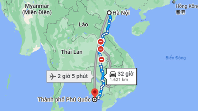 Bay từ Hà Nội đi Phú Quốc mất bao lâu?