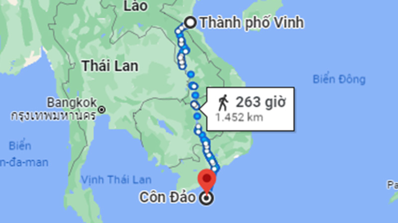  Khoảng cách từ Vinh tới Côn Đảo theo đường thủy