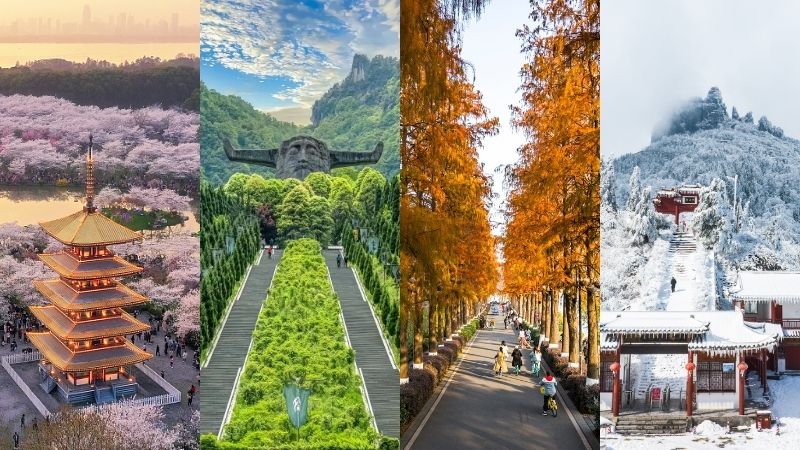 Mỗi m&ugrave;a, du lịch Hồ Bắc lại mang đến một vẻ đẹp ri&ecirc;ng