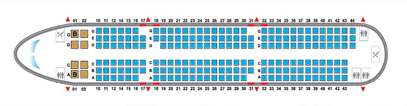 Sơ vật số chỗ ngồi bên trên máy cất cánh Airbus A321