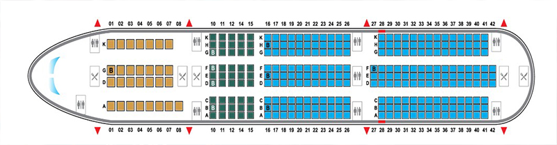 Sơ đồ chỗ ngồi trên máy bay Airbus A359 Vietnam Airlines