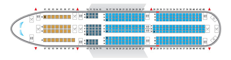 Sơ đồ chỗ ngồi trên máy bay Airbus A359 Vietnam Airlines