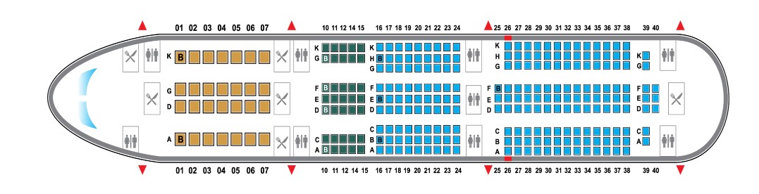 Sơ đồ 274 ghế của máy bay Boeing 787-9 Vietnam Airlines