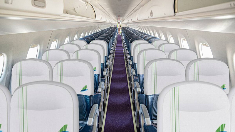 Khoang khách của máy bay Embraer E195 Bamboo