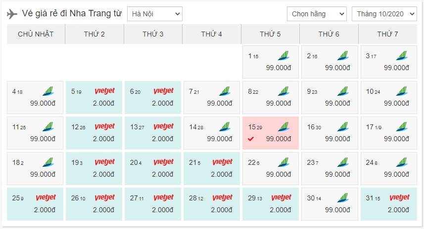 Vé máy bay giá rẻ đi Nha Trang tháng 10 tại BestPrice