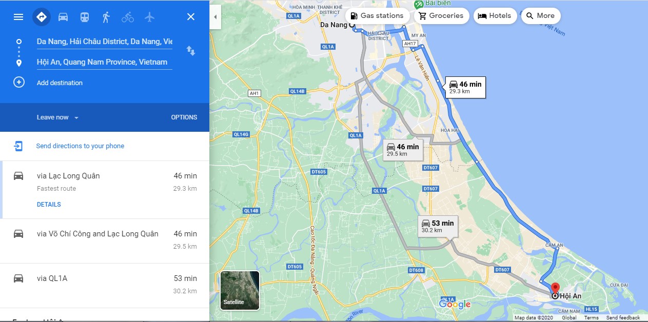 Cách di chuyển từ trung tâm thành phố Đà Nẵng đi Hội An