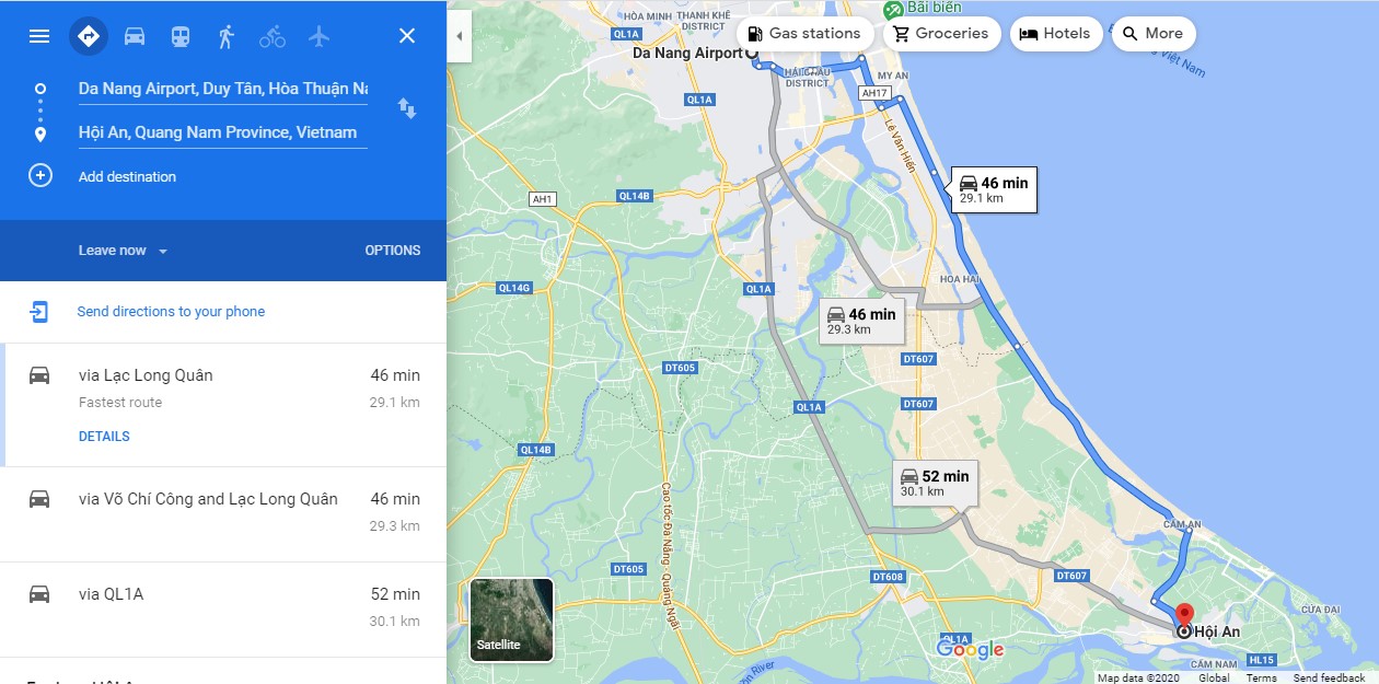 Cách di chuyển từ sân bay Đà Nẵng đi Hội An