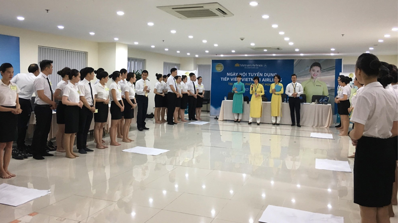 Một buổi tuyển dụng tiếp viên của Vietnam Airlines