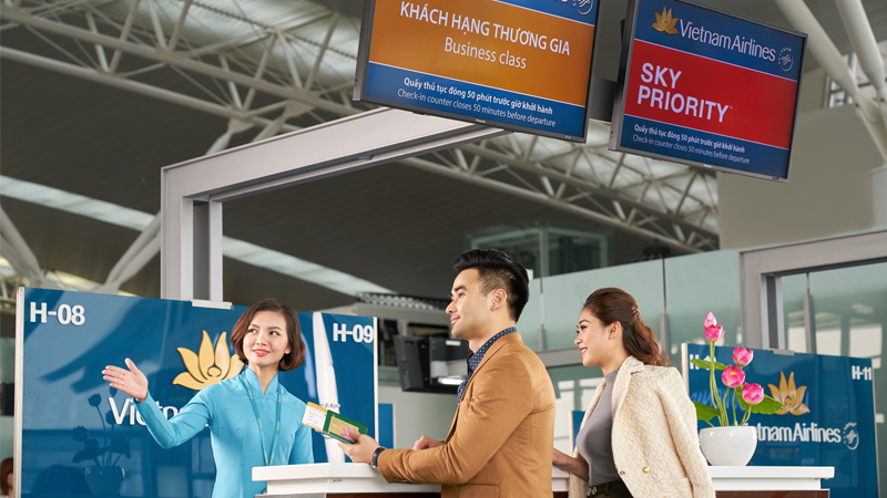 Quầy check in ưu tiên cho khách hạng Thương gia Vietnam Airlines