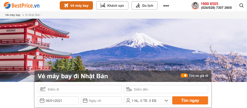 Đặt vé máy bay từ Việt Nam đến Nhật Bản tại BestPrice