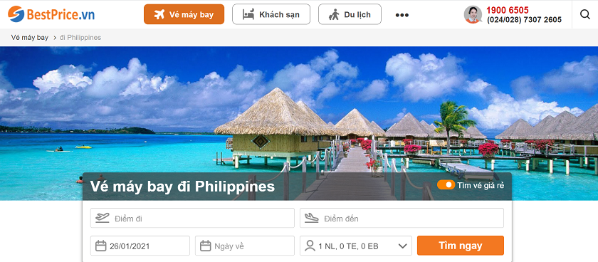 Đặt vé máy bay từ Việt Nam đi Philippines tại BestPrice