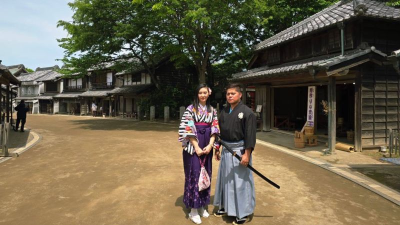 Trải nghiệm mặc kimono tại công viên văn hóa Boso no Mura