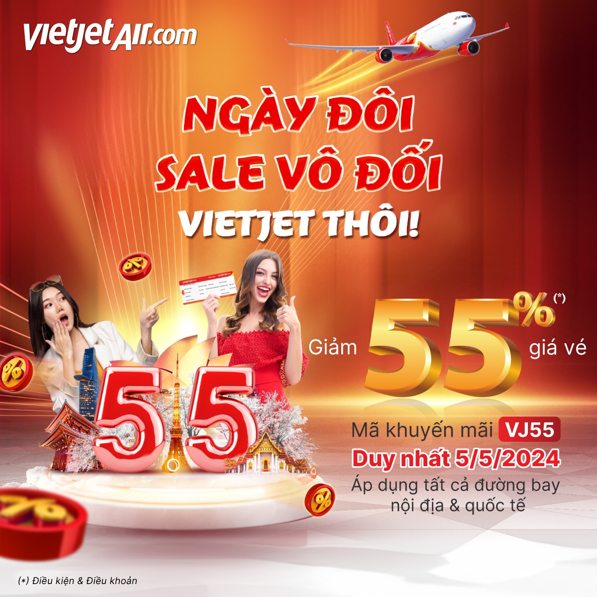 Ngày Đôi, Sale Vô Đối, Vietjet Thôi!