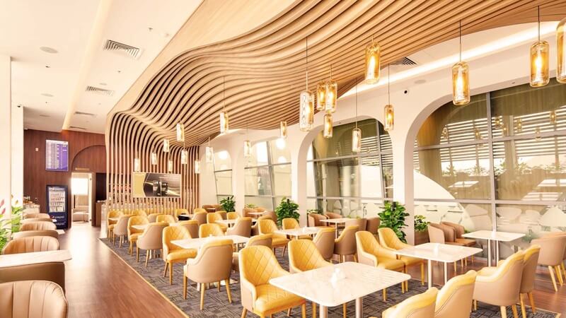 Ph&ograve;ng chờ quốc nội Đ&agrave; Nẵng Vietcombank Priority Lounge