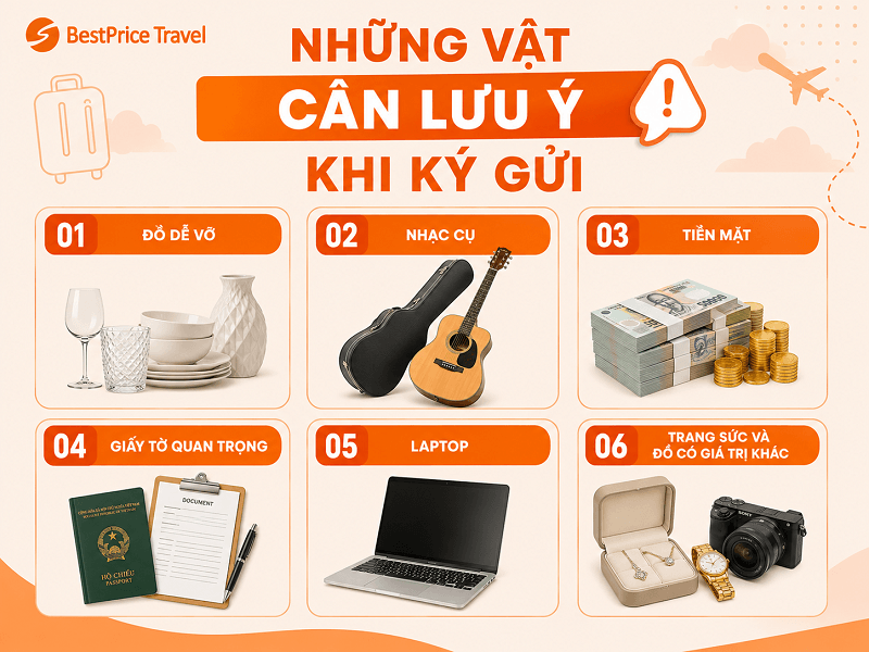 Những vật cần lưu ý khi ký gửi