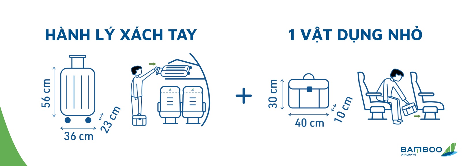 Kích thước hành lý xách tay Bamboo Airways