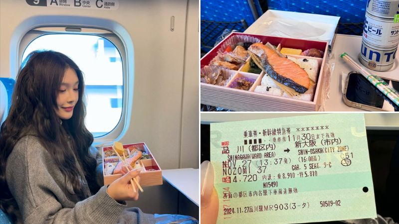 Mua cơm hộp Ekiben khi đi t&agrave;u Shinkansen (@XHS:Meo)