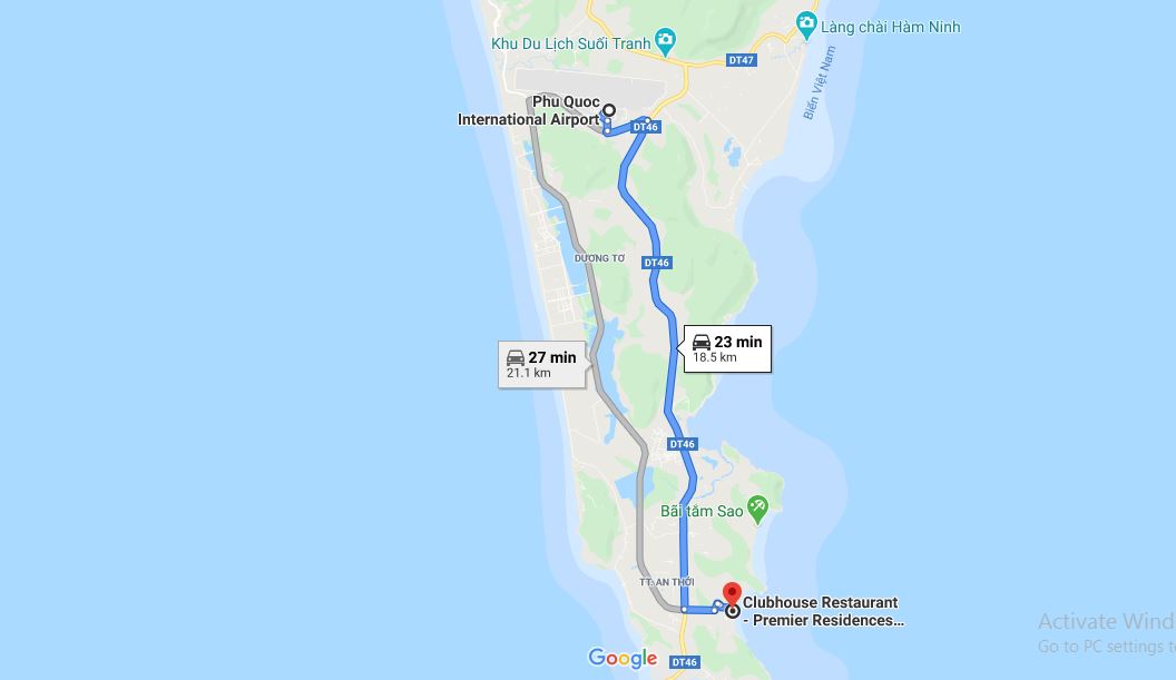 Cách di chuyển từ sân bay Phú Quốc về khách sạn Premier Residences Phu Quoc Emerald Bay
