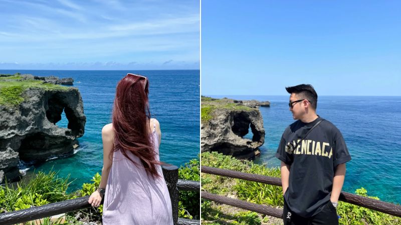 Du kh&aacute;ch check in tại Cape Manzamo