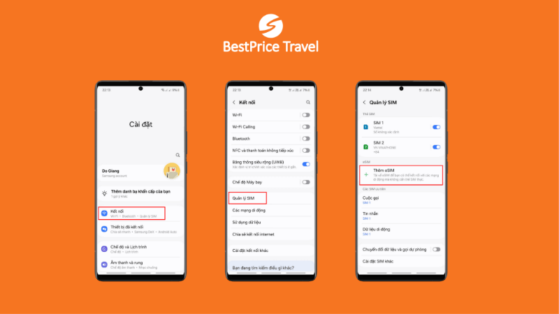 Hướng dẫn kích hoạt eSIM châu Âu trên hệ điều hành Android