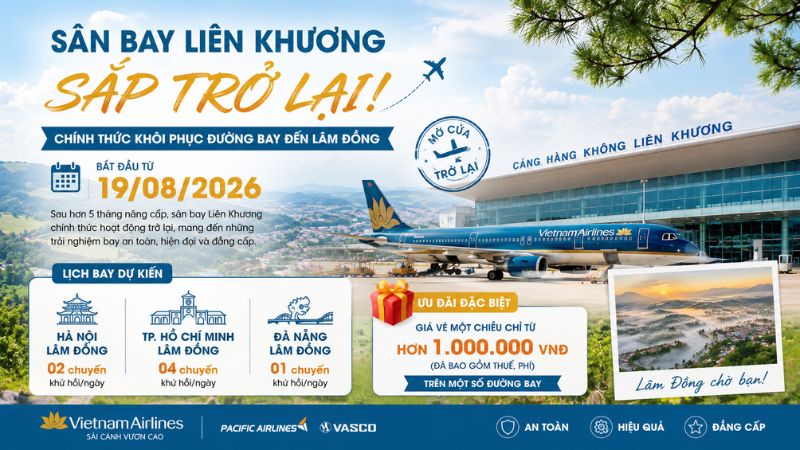 Chính Thức Khôi Phục Đường Bay Đến Lâm Đồng