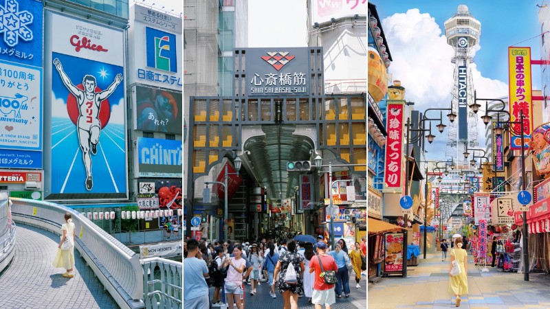 Có thể đi cả 3 khu phố mua sắm ở Osaka trong cùng 1 ngày