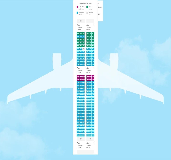 Sơ đồ ghế máy bay Pacific airlines Boeing 787, Airbus A320 A321 A330 -  DigiFinTech