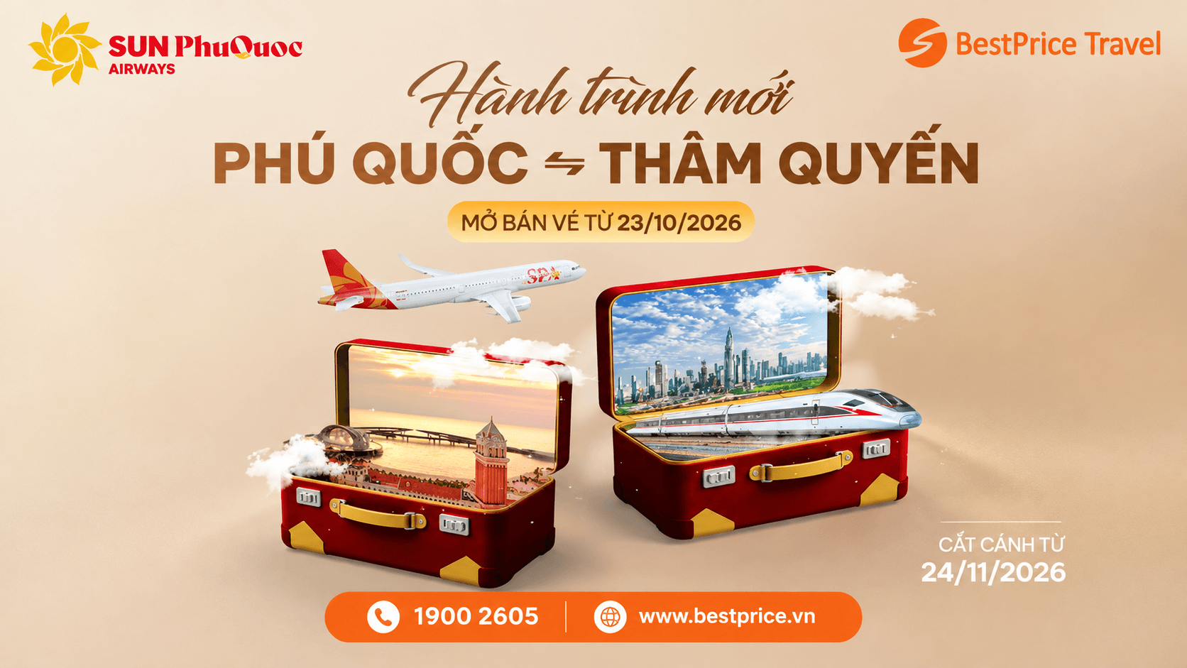 Sun PhuQuoc Airways mở bán đường bay mới Phú Quốc - Thâm Quyến