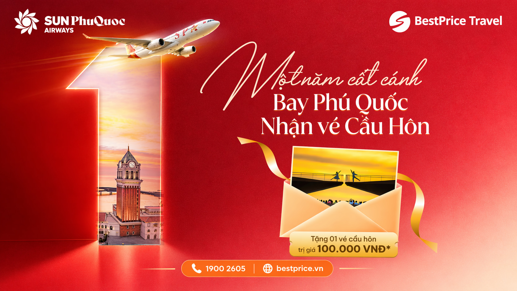 Sun PhuQuoc Airways tặng 2.000 vé Cầu Hôn cho hành khách