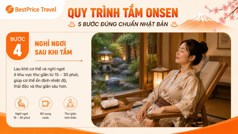 Bước 4: Nghỉ ngơi sau khi tắm