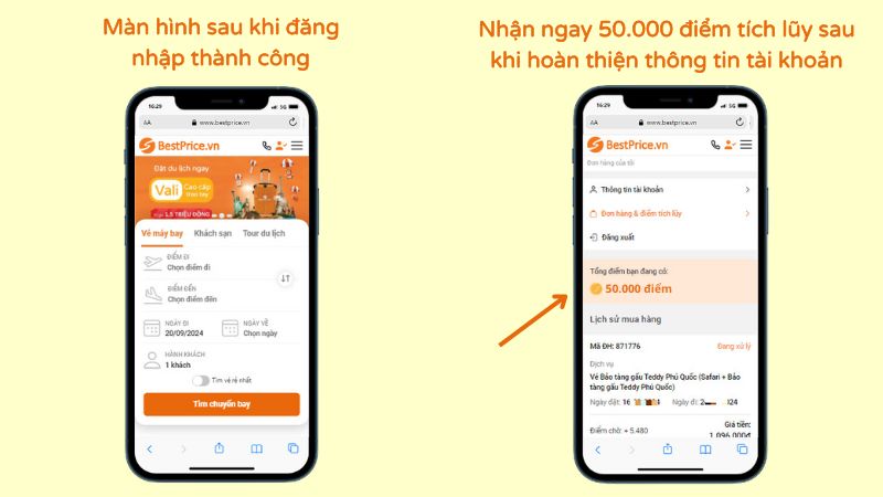 Kiểm tra điểm tích lũy tại BestPrice Travel