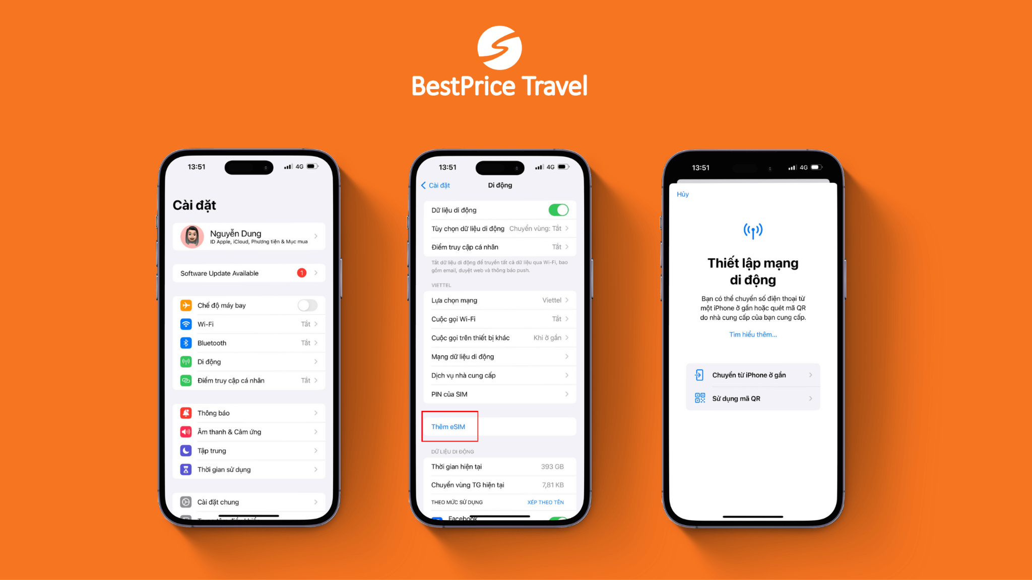Hướng dẫn kích hoạt eSIM trên hệ điều hành IOS