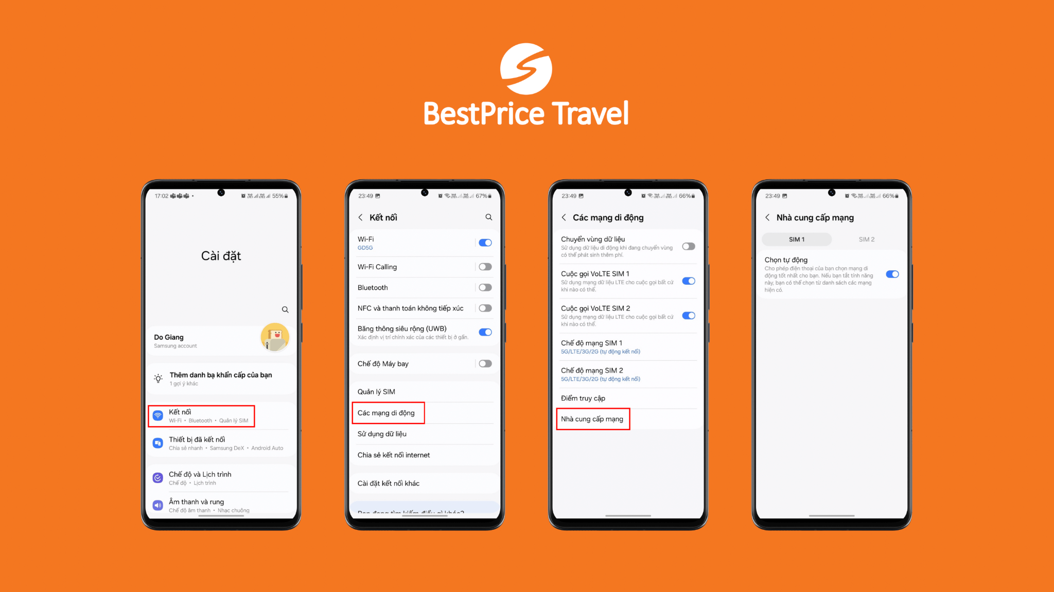 Cài đặt kết nối thủ công trên hệ điều hành Android