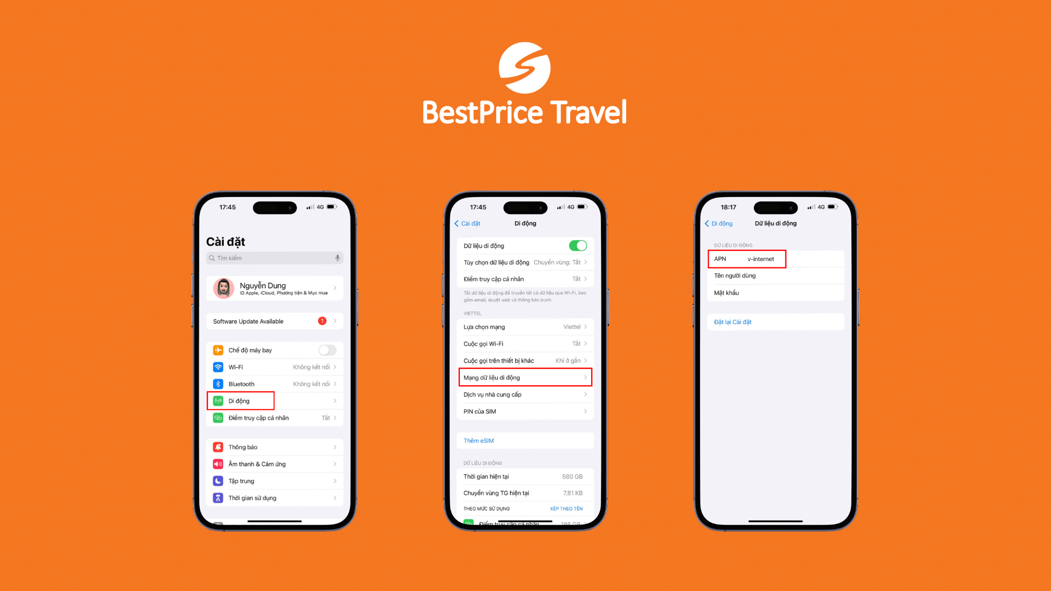 Cài đặt thông số APN trên hệ điều hành IOS
