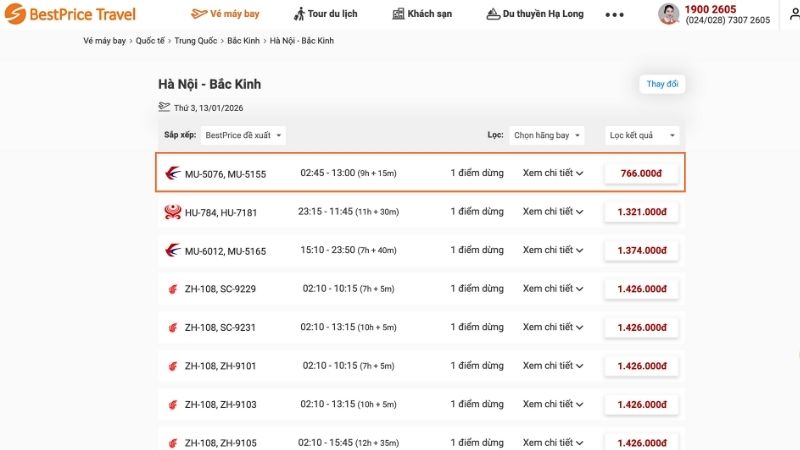 V&eacute; m&aacute;y bay đi Bắc Kinh gi&aacute; rẻ tại BestPrice.vn