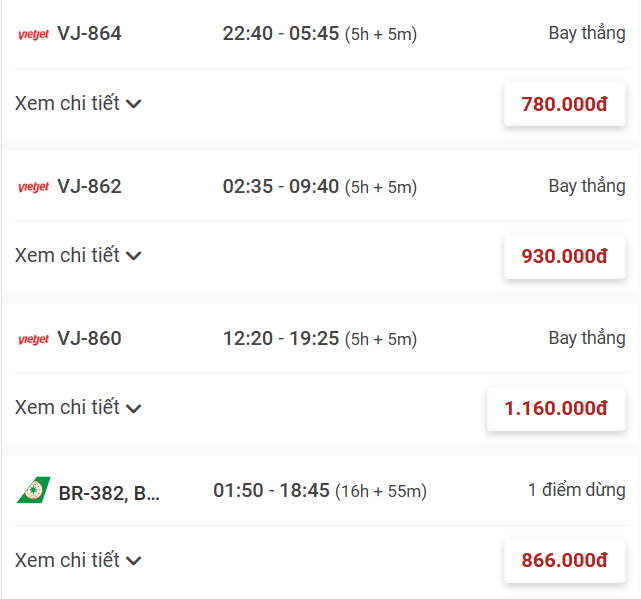 Thời gian bay từ Hồ Chí Minh đến Seoul