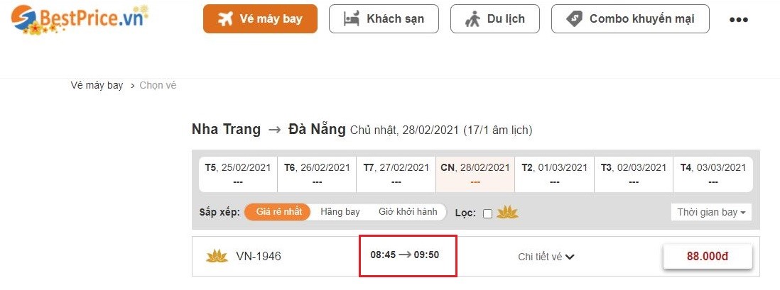 Đặt vé máy bay Nha Trang đi Đà Nẵng tại bestprice.vn