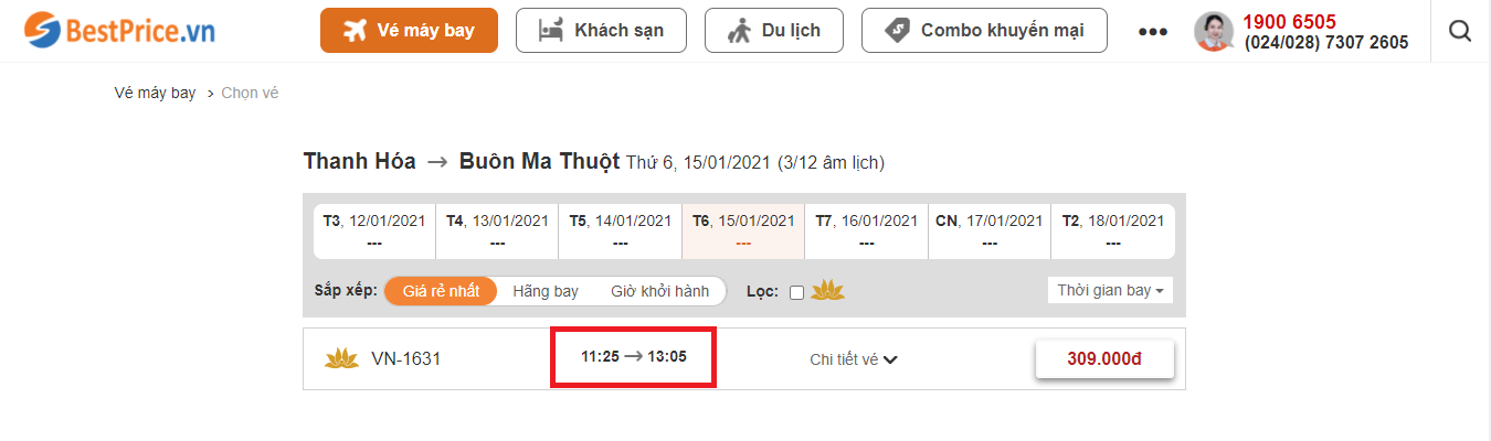 Đặt vé máy bay giá rẻ tại website bestprice.vn