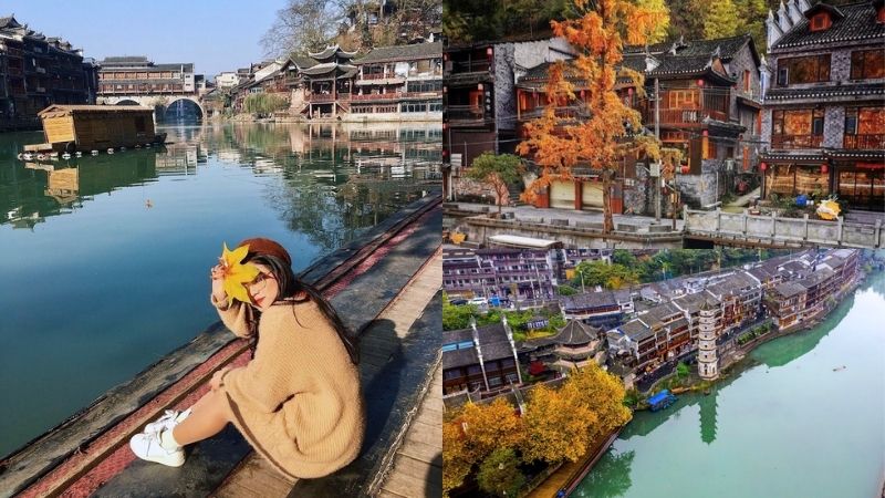 Chuẩn bị trang phục theo Thời tiết Phượng Ho&agrave;ng Cổ Trấn m&ugrave;a thu (Ảnh: @rofeyairofey)